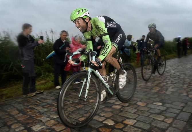 Laurens ten Dam (Belkin) enjoying the cobbles