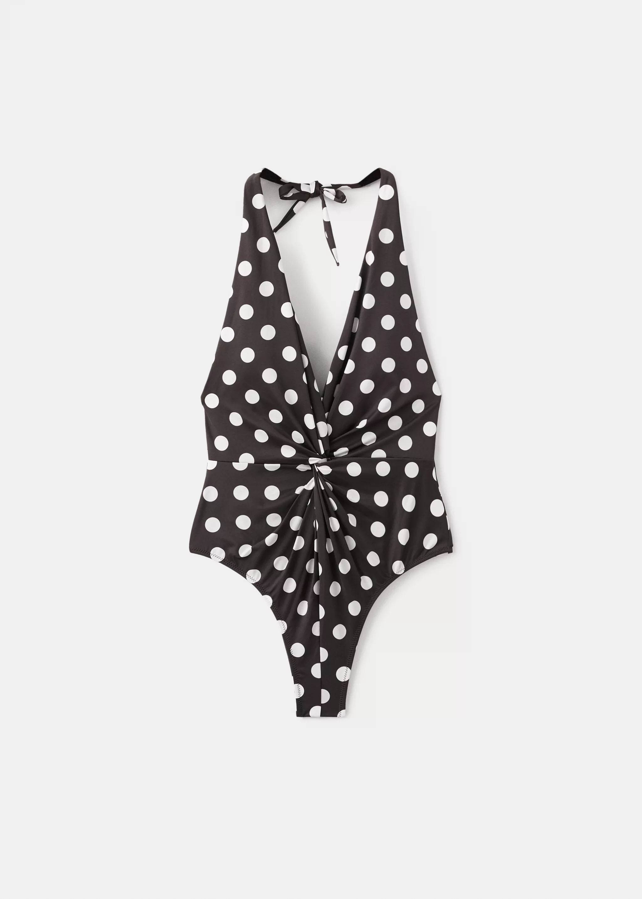 Halter Polka Dot Swimsuit - Women | Mango Usa