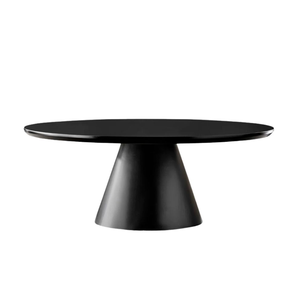 Black circular coffee table