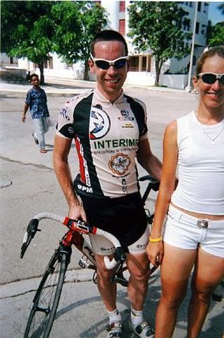 Joe and Yuliet, biking just for fun after a long, long season. Joe sports the colors of his Italian team, Partizan-Whistle.