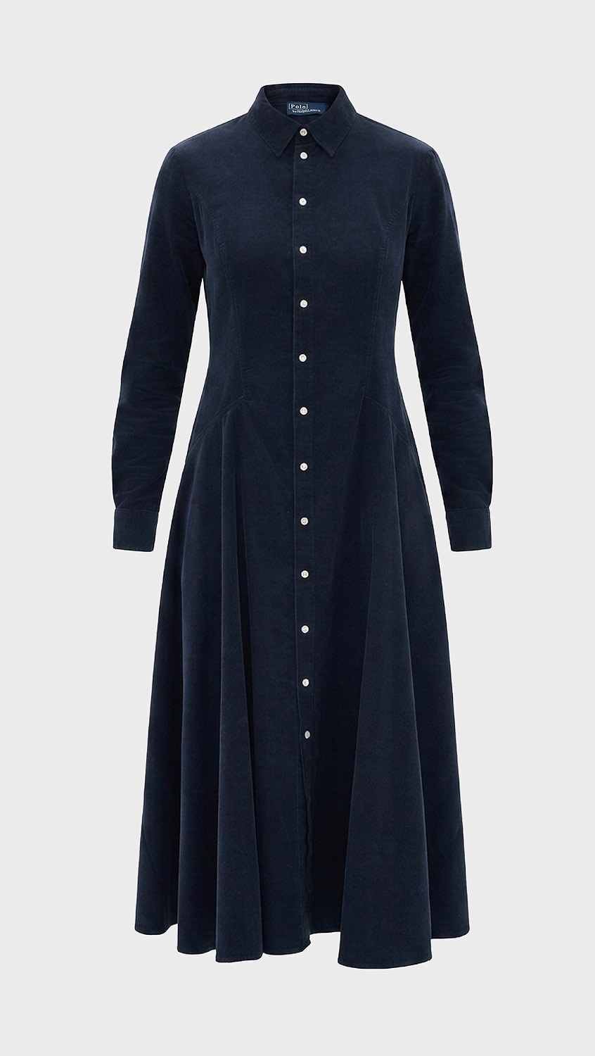 Polo Ralph Lauren, Corduroy Collared Dress - Navy