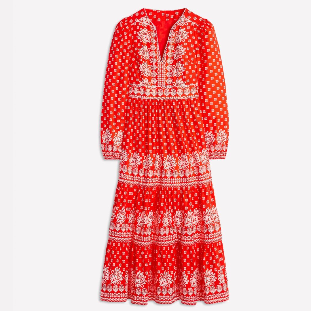 Boden Violet Midi Dress In Firecracker Red