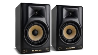 A pair of M-Audio Forty Sixty studio monitors