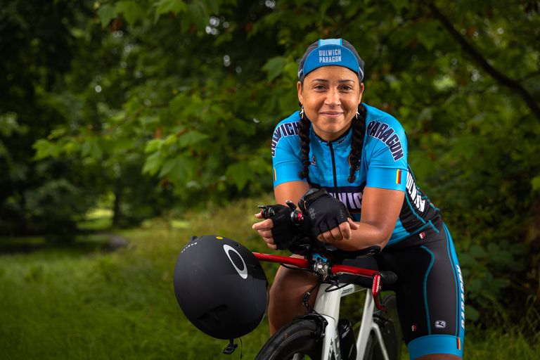 Cyclist Sonia Chane-Sam, who has sickle cell disease