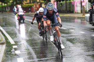 Oscar Riesebeek (Alpecin-Fenix) in the final of stage 15 with eventual winner Victor Campenaerts (Qhubeka Assos)