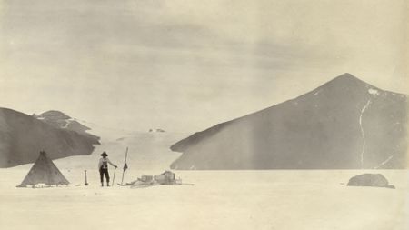 Western Glacier, cascade night bank, National Antarctic Expedition 1901-1904, Antarctica. (Photo by R. Skelton /Royal Geographical Society via Getty Images)