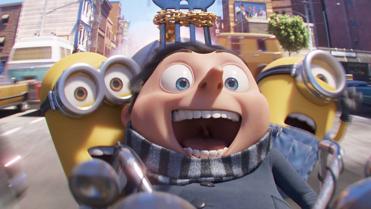 Young Gru with Minions in Minions: The Rise of Gru