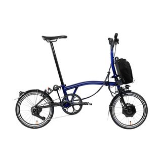 Brompton Electric P Line Explore 12-speed against white background