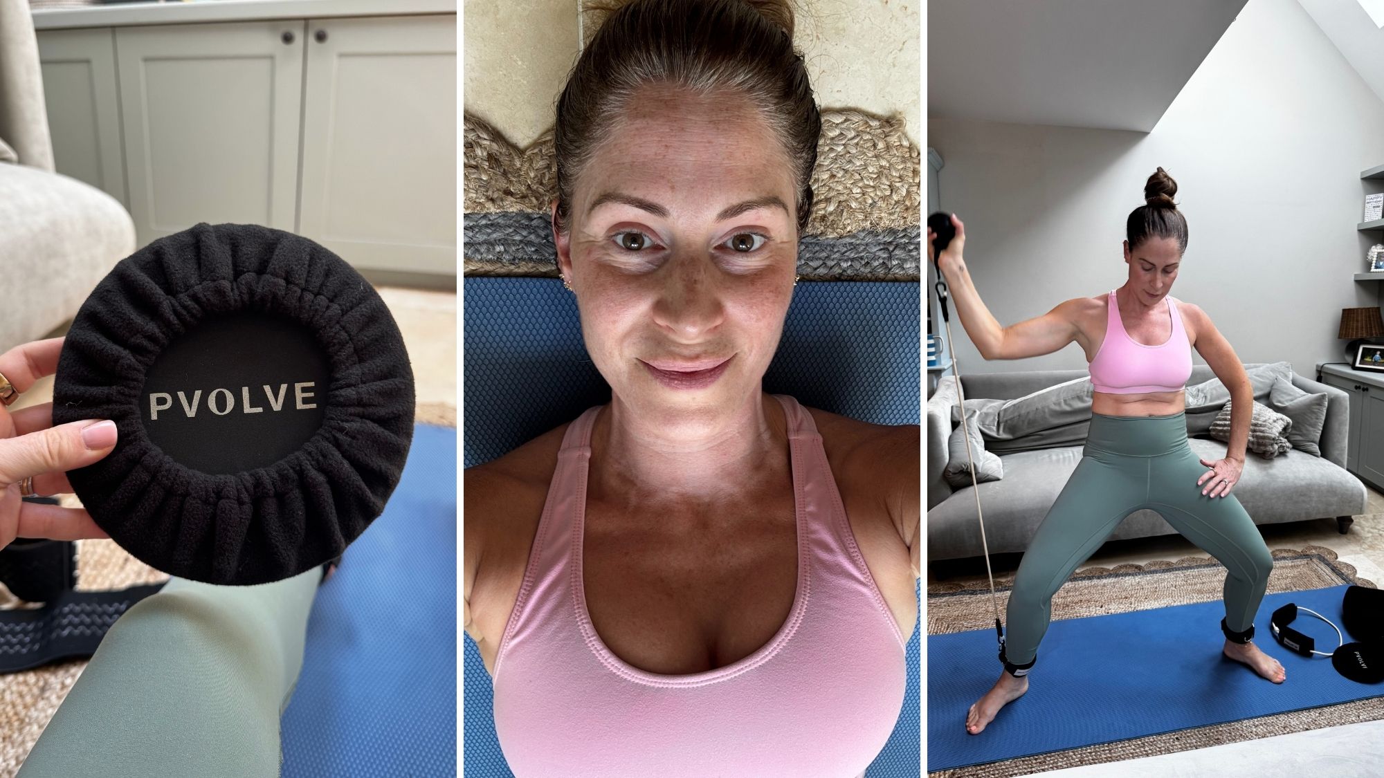 Health writer Anna Bartter trying the new Sculpt by Pvolve at home workout kit