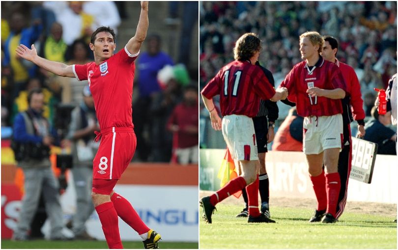 27 March 1999, Wembley - European Championship Qualifying Competition - England v Poland - Ray Parlour comes on as substitute for Steve McMananan. (Photo by Mark Leech/Offside via Getty Images)