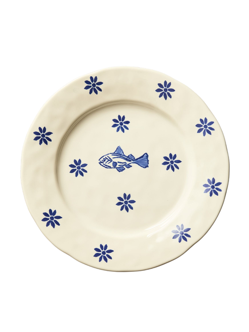 Floral Fish Dinner Plates, Set of 4