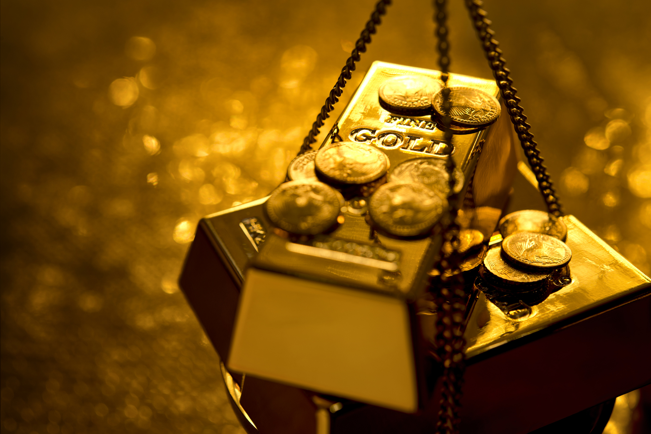 Gold on weight scale