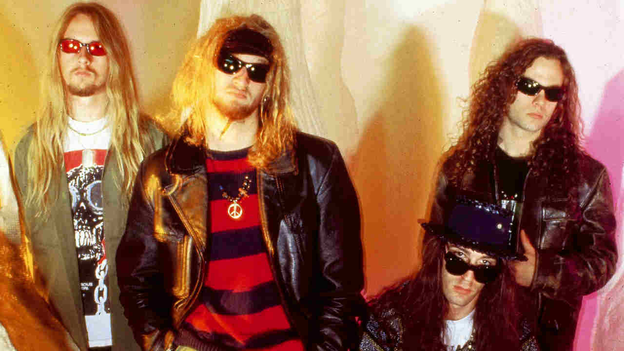 Alice In Chains posing for a photograph in 1990
