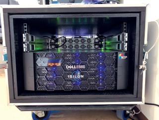 Isilon F800 deployed in a flyaway case by NEP Australia at the live sports venue for Fox Sports Australia.