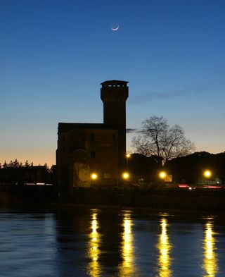 Giuseppe Petricca sent Space.com this image of the moon over a citadel near the Arno River, in Pisa, Italy on March 3, 2014.