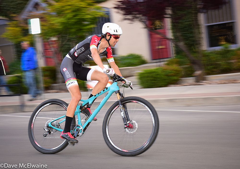 Payson Mcelveen (Competitive Cyclist) descending near the start/finish