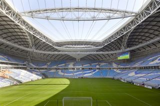 Amenable space for football roof structure made of PTFE fabric