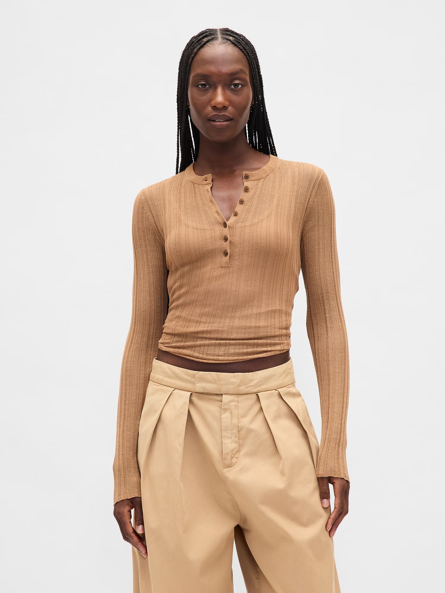 Gap, Sheer Rib Henley Sweater