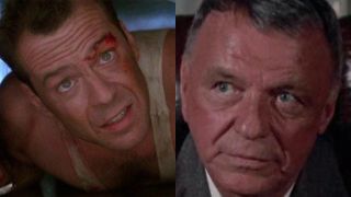 Bruce Willis on left, Frank Sinatra on right