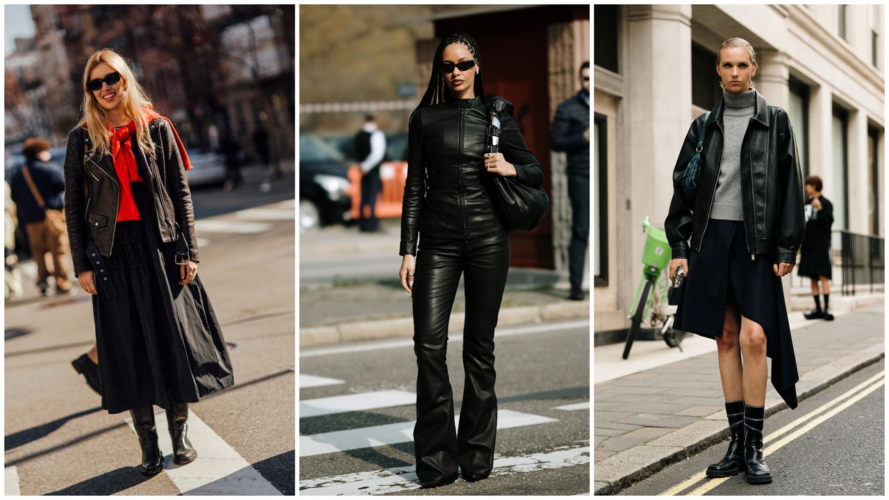 women wearing leather jacket outfits 