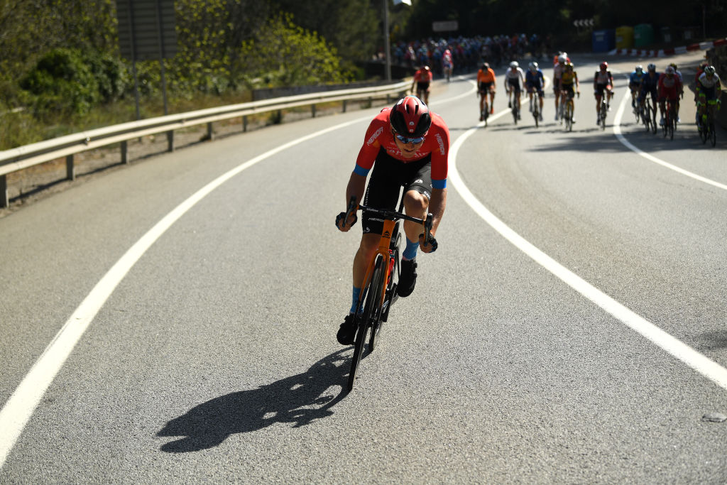 BARCELONA SPAIN  MARCH 28 Matej Mohoric of Slovenia and Team Bahrain Victorious during the 100th Volta Ciclista a Catalunya 2021 Stage 7 a 133km stage from Barcelona to Barcelona  VoltaCatalunya100  on March 28 2021 in Barcelona Spain Photo by David RamosGetty Images