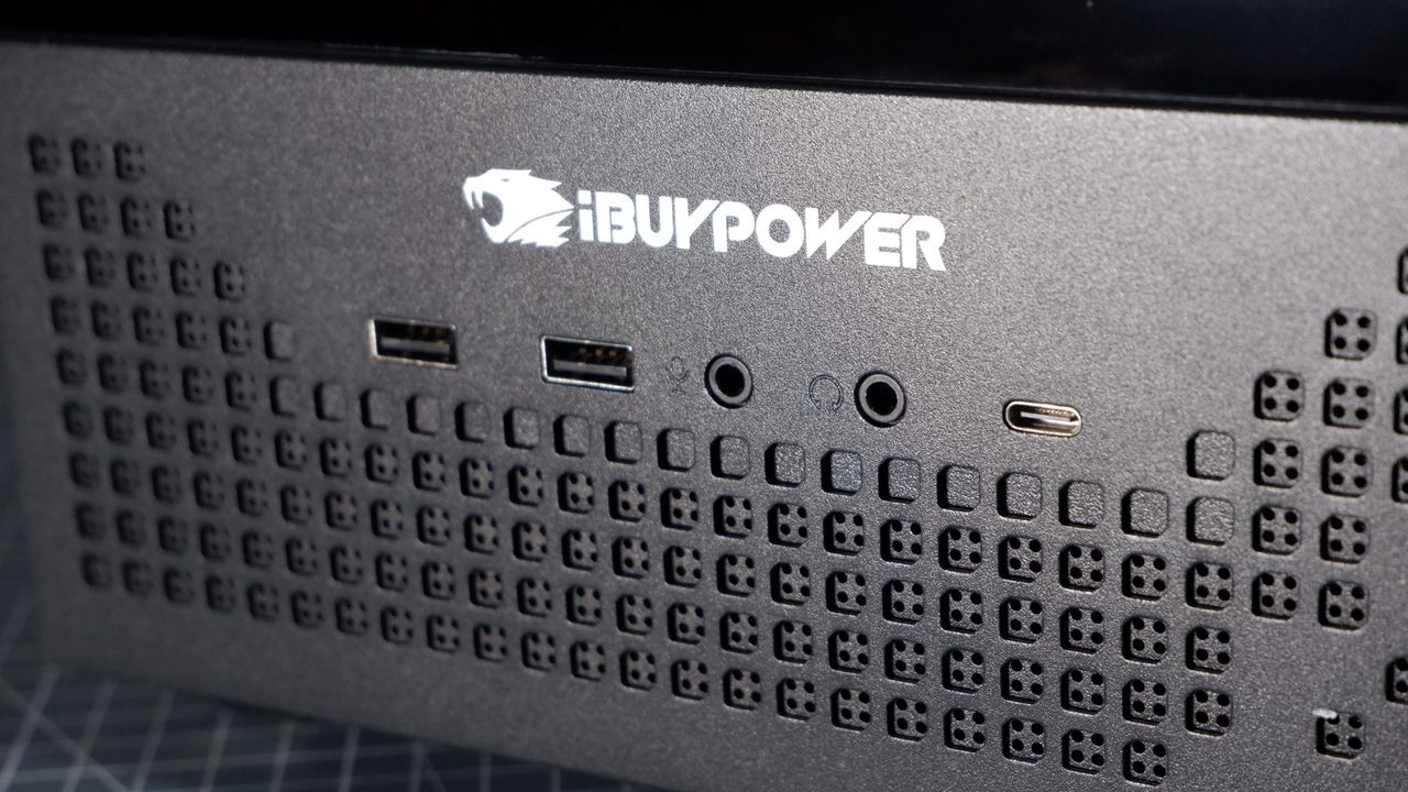 iBuyPower RDY Element 9 Pro R07 on a desk during the set-up process.