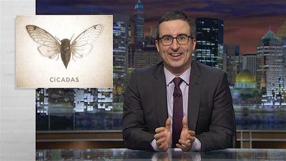 John Oliver catches cicadas up on the last 17 years