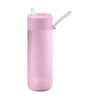 Reusable water bottle with straw lid