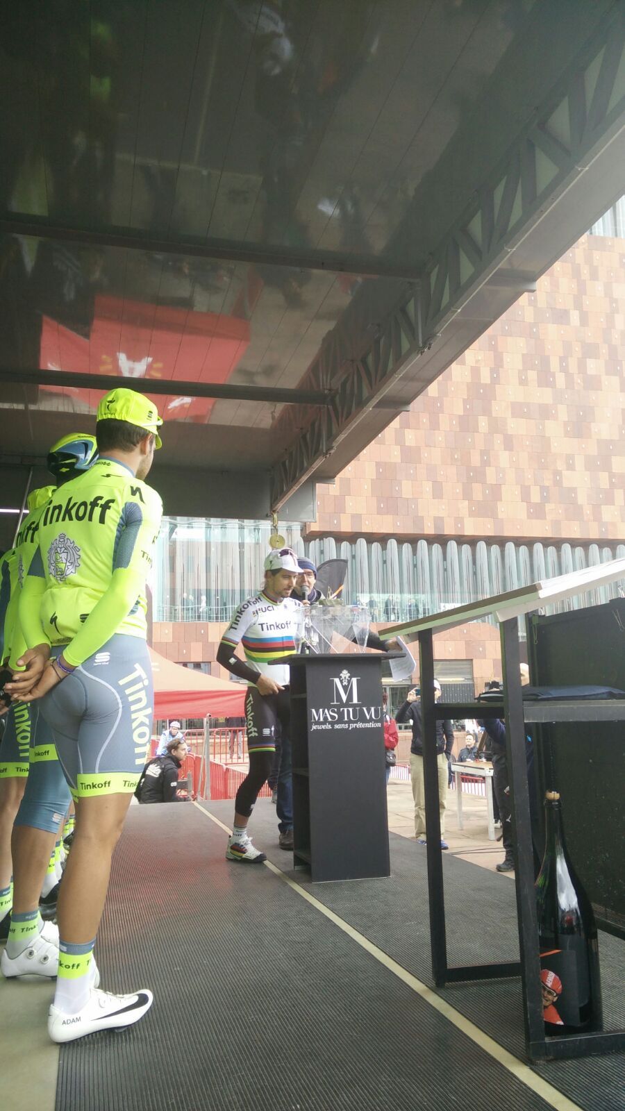 Peter Sagan was the star attraction on the podium