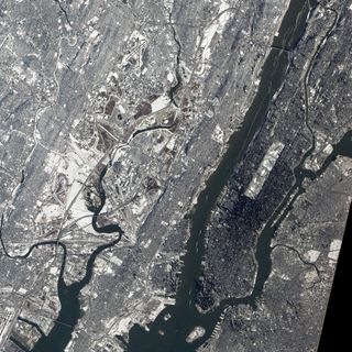 This image from NASA's Earth Observatory-1 satellite shows a context view of the the New York City and northern New Jersey area that is home to MetLife Stadium, the location of Super Bowl XLVIII on Feb. 2, 2014. This image was captured from space on Jan. 30.