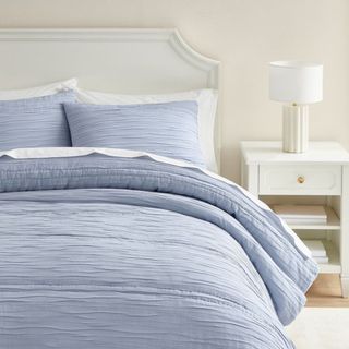 Wavy Microfiber Comforter on a bed.