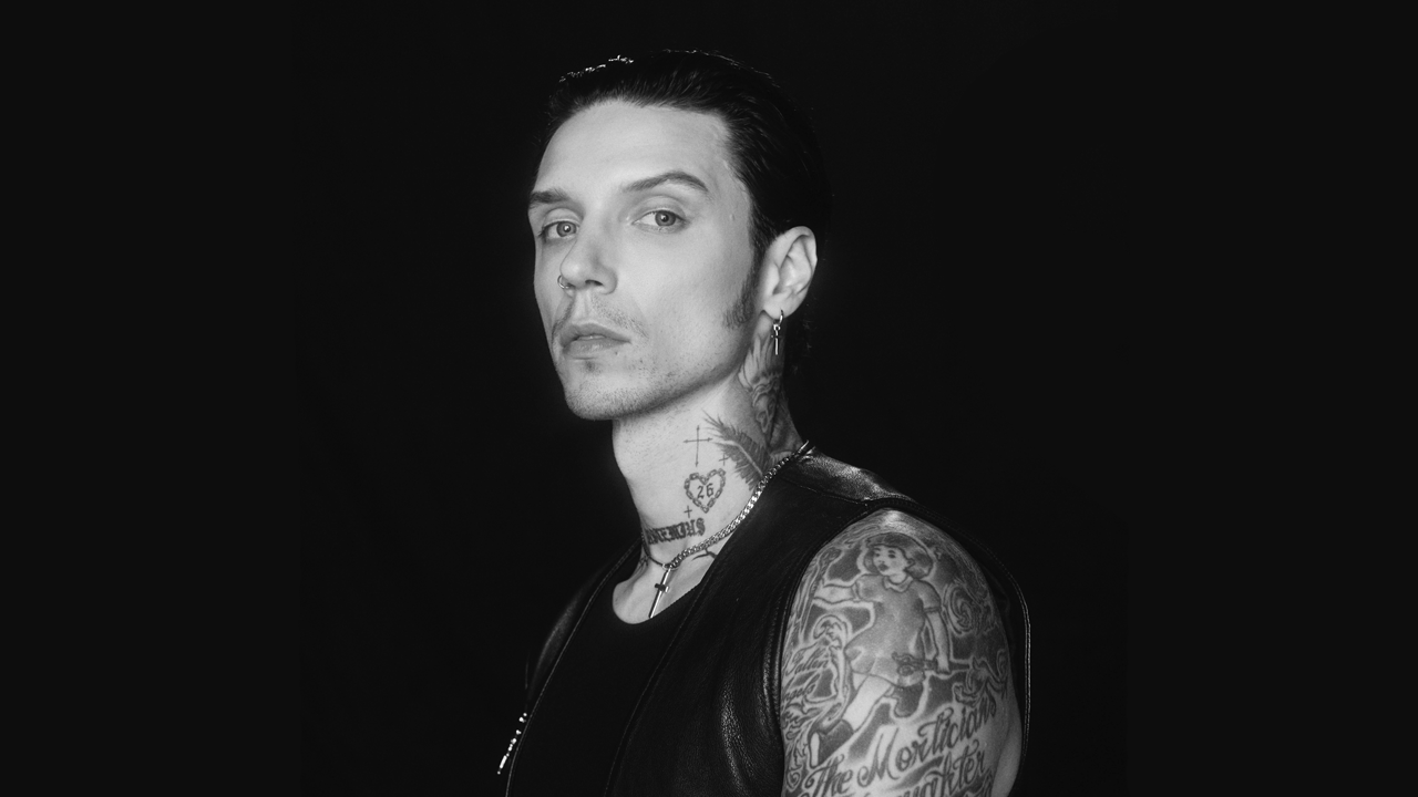Andy Biersack looking very serious