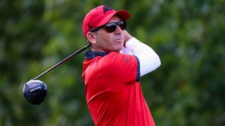 Sergio Garcia takes a shot during LIV Golf Greenbrier