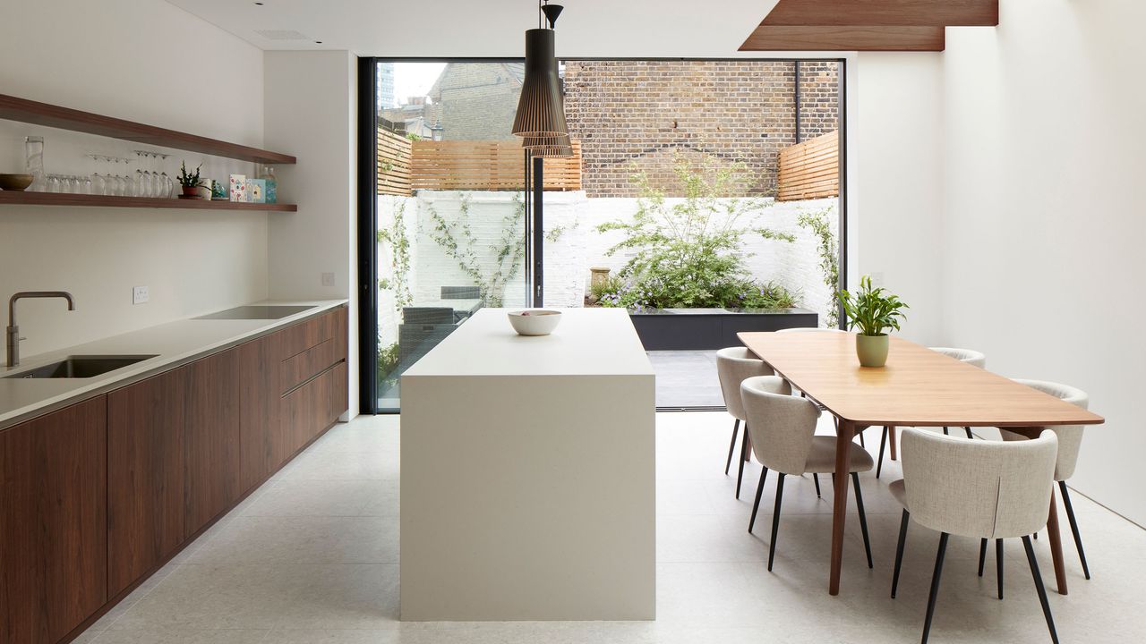 contemporary kitchen extension with kitchen island