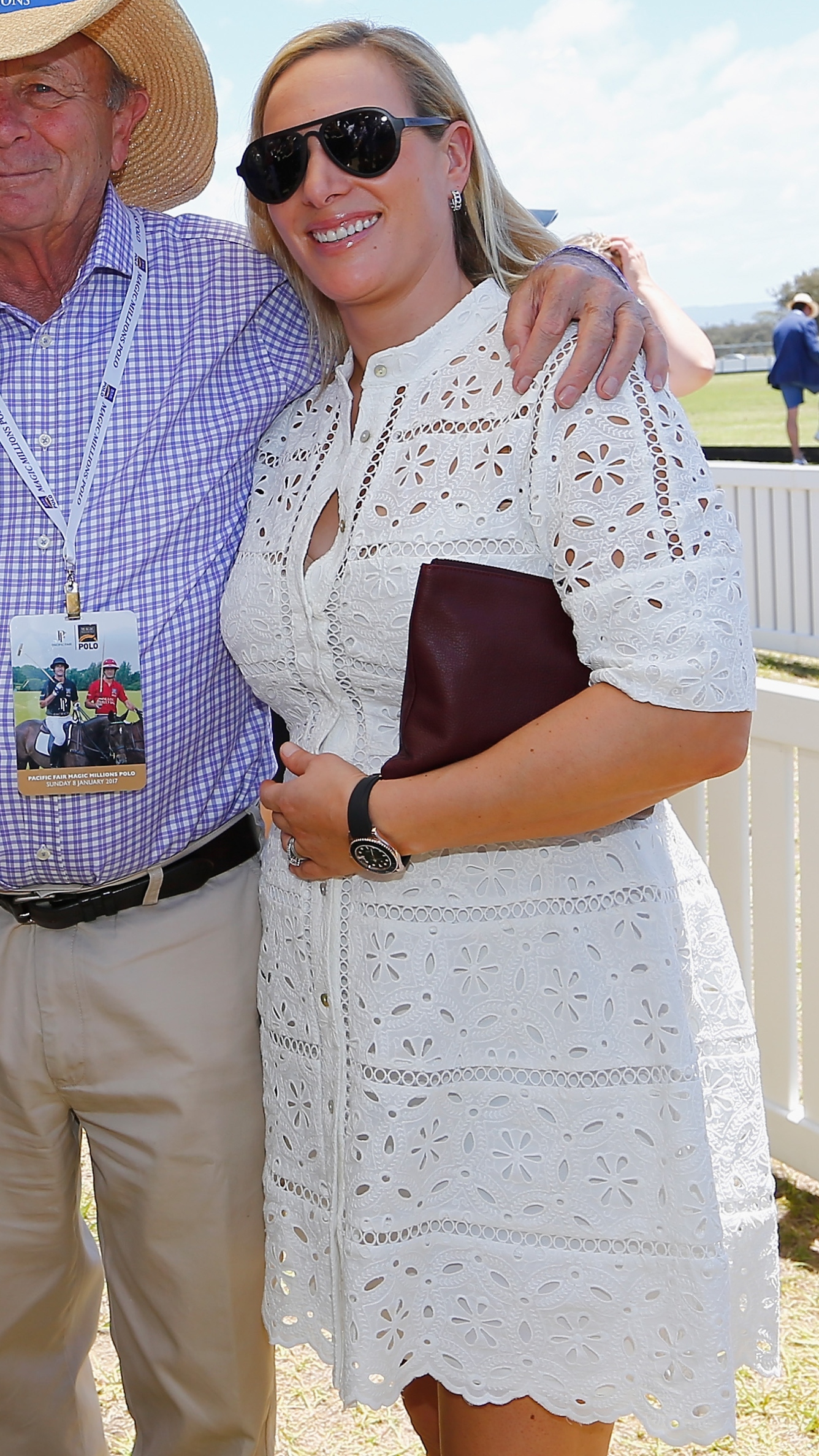 Zara Tindall smiles at the Magic Millions Polo Event on January 8, 2017 in Gold Coast