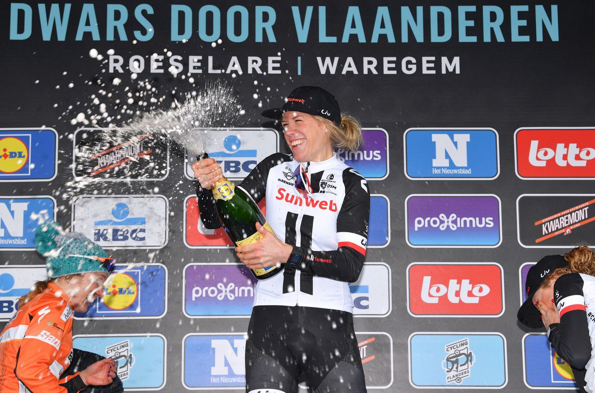 Champagne time on the podium