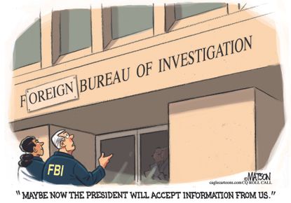 Political Cartoon U.S. FBI Foreign Bureau Trump Collusion Elections