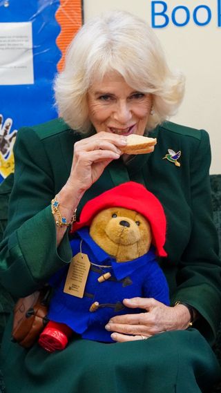 Camilla, Queen Consort attends a special teddy bears picnic at a Barnardo's Nursery in Bow on November 24, 2022 in London, England. During the visit The Queen Consort personally delivered Paddington bears and other cuddly toys that were left as tributes to Queen Elizabeth II to children supported by the charity. In 2016, Her Majesty Queen Elizabeth II passed the patronage of Barnardo's to the then Duchess of Cornwall.