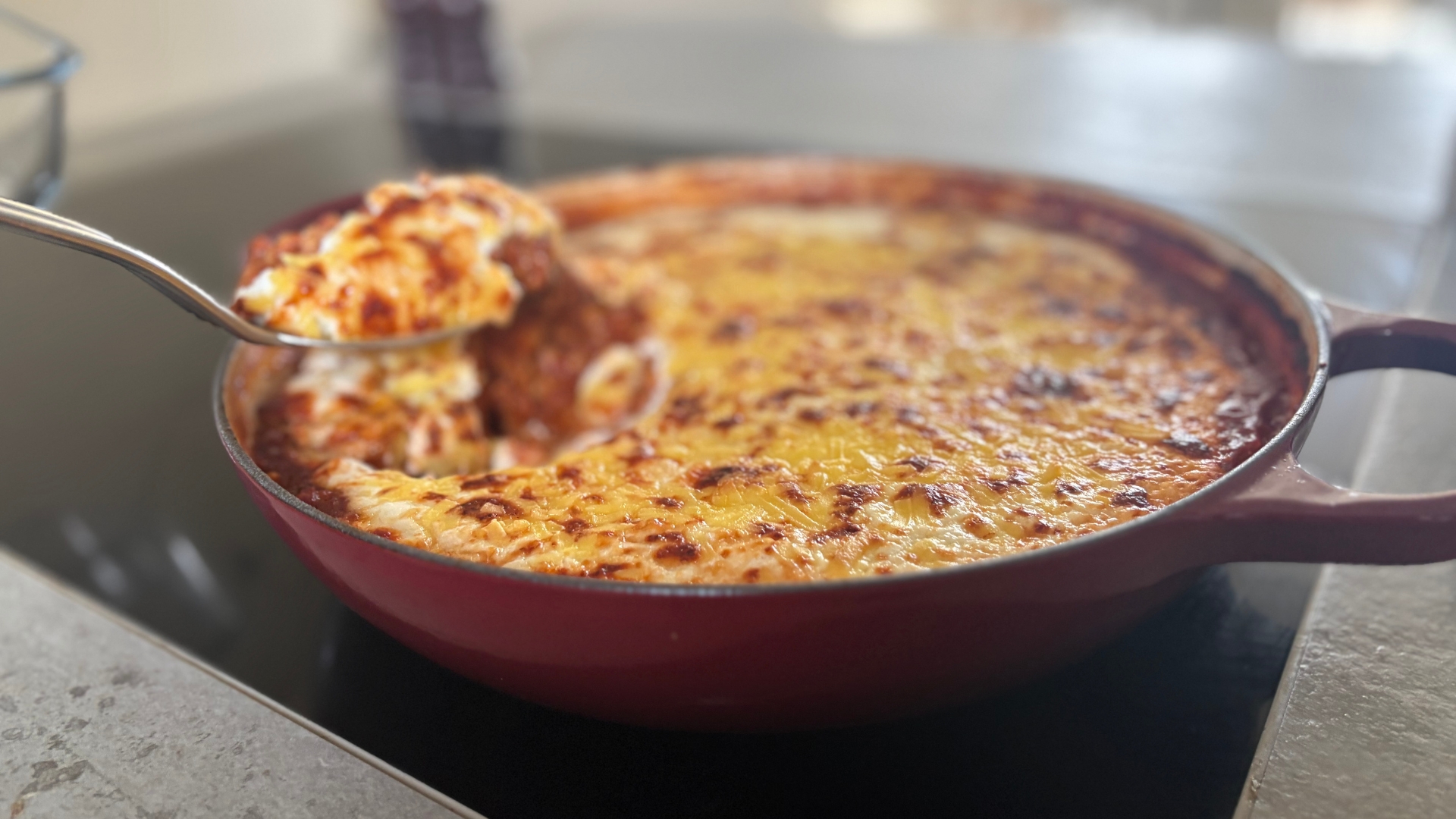 Making gnocchi lasagne in the Le Creuset Shallow Casserole Dish