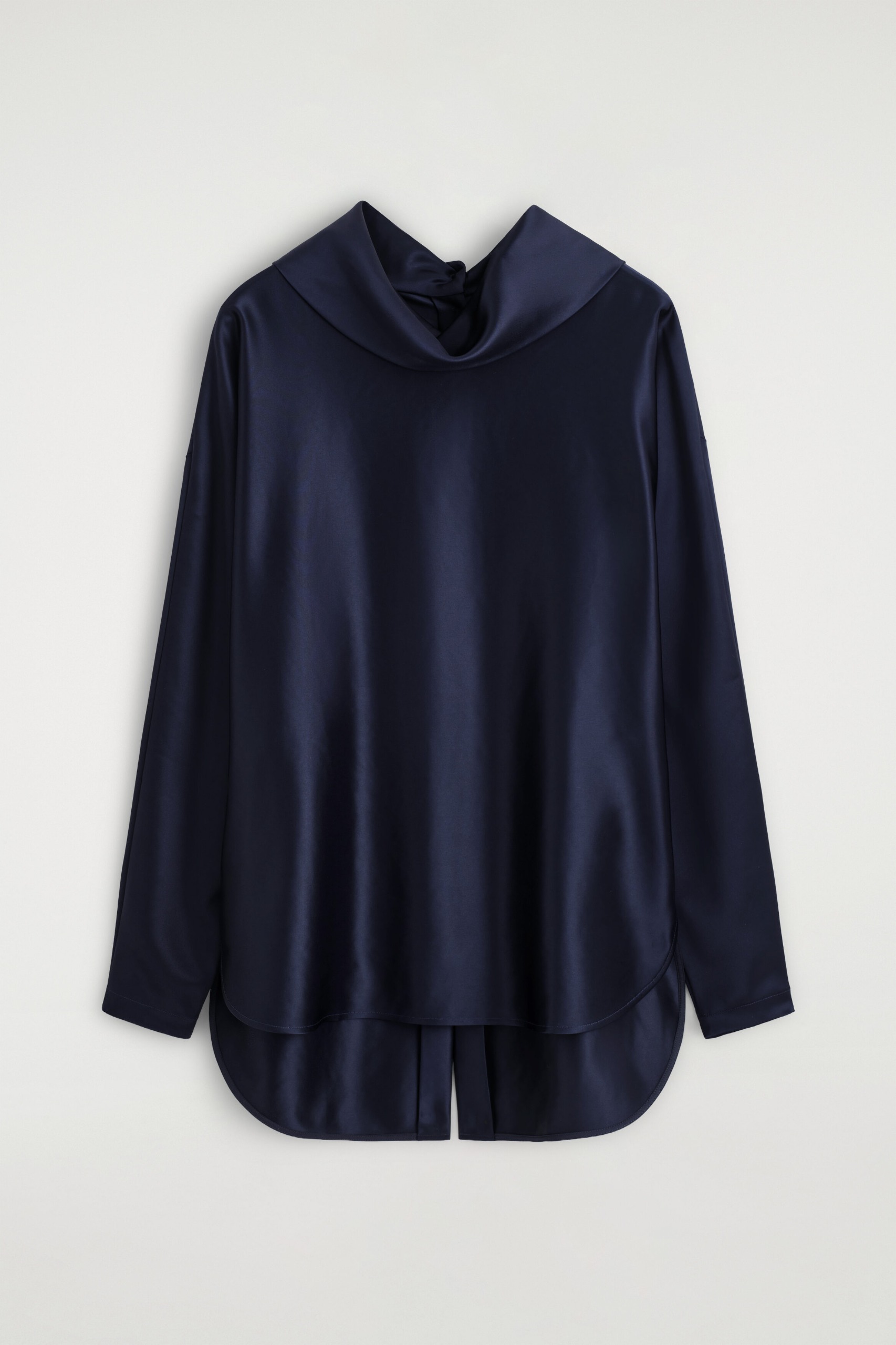 Cowl-Neck Satin Blouse