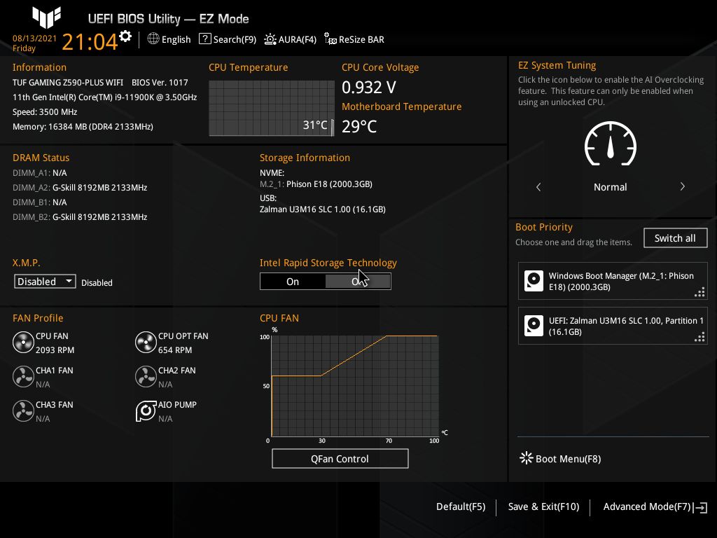Asus TUF Gaming Z590-Plus WIFI