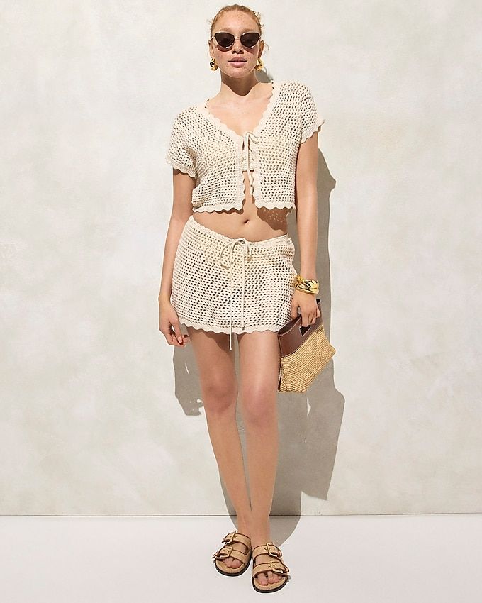 Crochet Short-Sleeve Cardigan