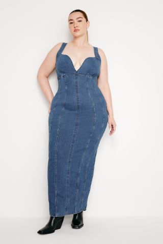 Vestido longo corset jeans | Indigo637