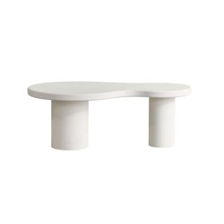 A coffee table in white made from mdf