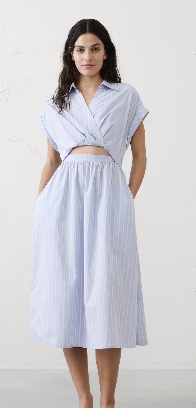 Banana Republic Factory, Cutout Poplin Midi Dress (Was $150)