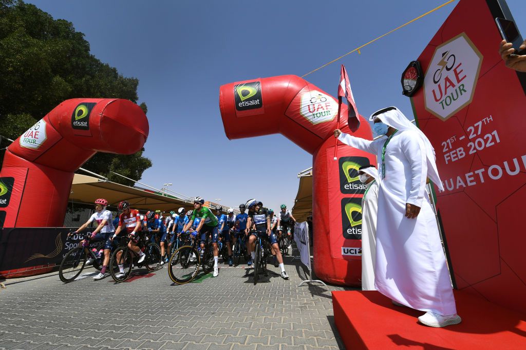 It was hot at the start of stage 3 of the UAE Tour