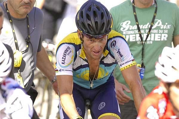 Lance Armstrong (Astana) after a tough mountain stage.