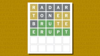 Wordle answer for game 1000 on a yellow background