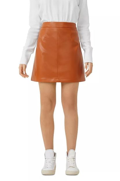 French Connection Crolenda Faux Leather Mini Skirt