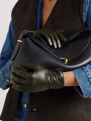 Agnelle, Kate Crinkled-Leather Gloves